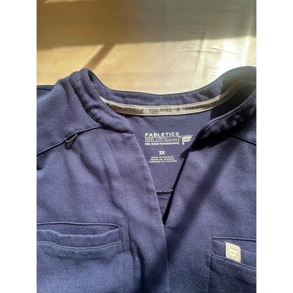 Fabletics Navy Blue Scrub Jumpsuit Short Sleeve Jogger 2X - Picture 3 of 9
